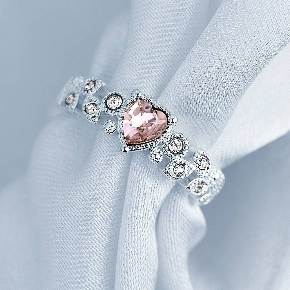 Heart Shape Wedding Women Birthstone 925 Sterling Silver Ring